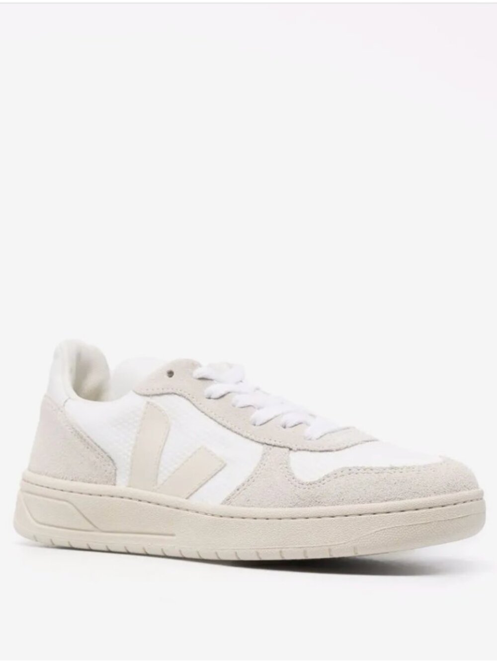 VEJA V-10 Mesh Low-top Sneakers in White/Natural/Pierre Sz EUR 42/US M 8.5
